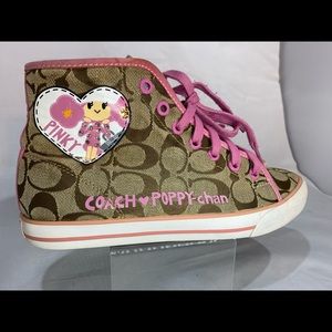 Coach sneakers Brown/Pink, 7.5 B used.
